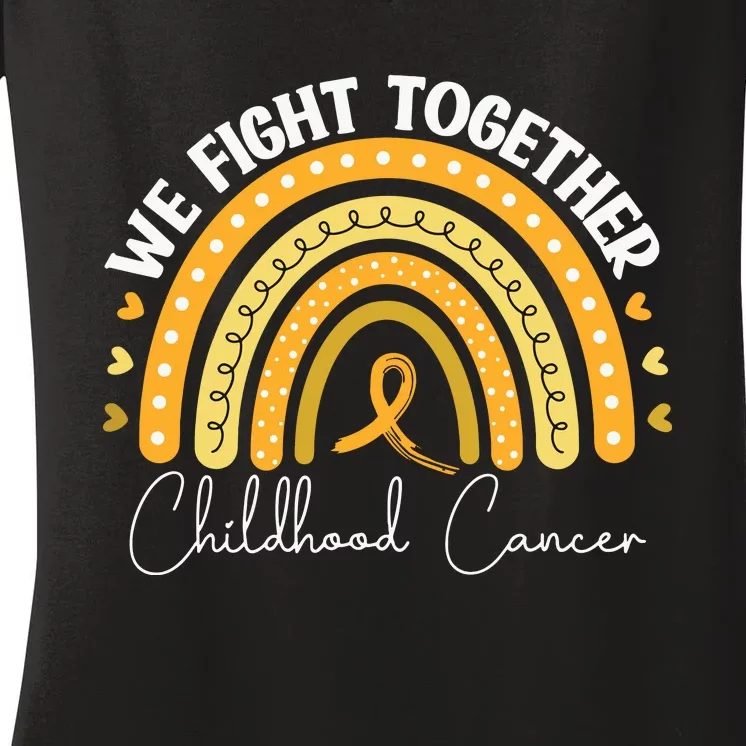 Childhood Cancer Awareness Gold Ribbon Women's V-Neck T-Shirt