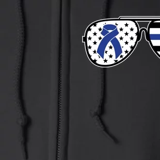 Colon Cancer Awareness Month Sunglasses Full Zip Hoodie