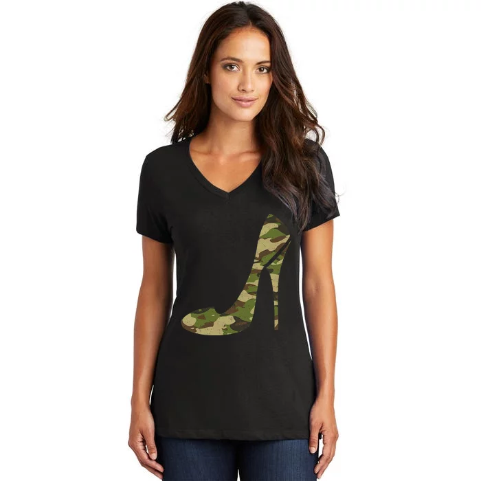 Cool Camouflage Art For Wo Girl Camo Clothes Costume Camo Women's V-Neck T-Shirt