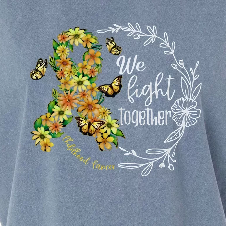 Childhood Cancer Awareness We Fight Together Garment-Dyed Women's Muscle Tee