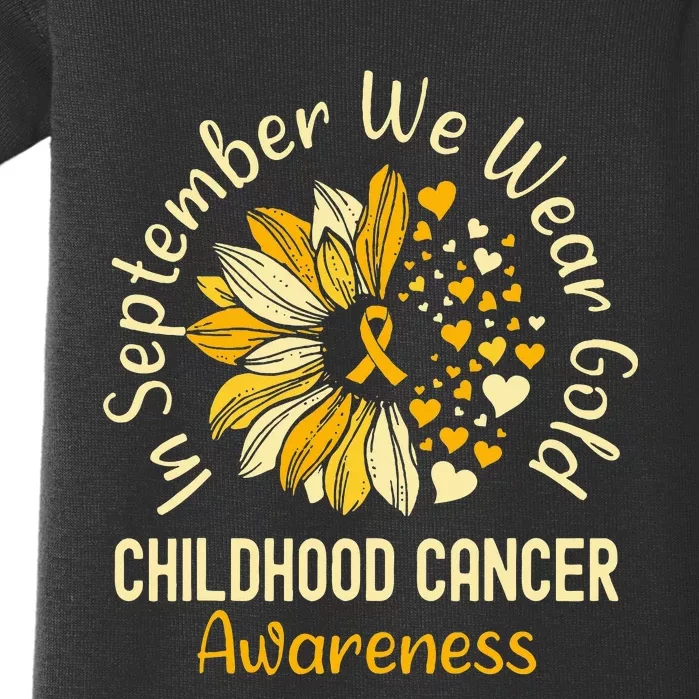 Childhood Cancer Awareness In September We Wear Gold Baby Bodysuit