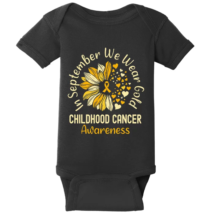 Childhood Cancer Awareness In September We Wear Gold Baby Bodysuit