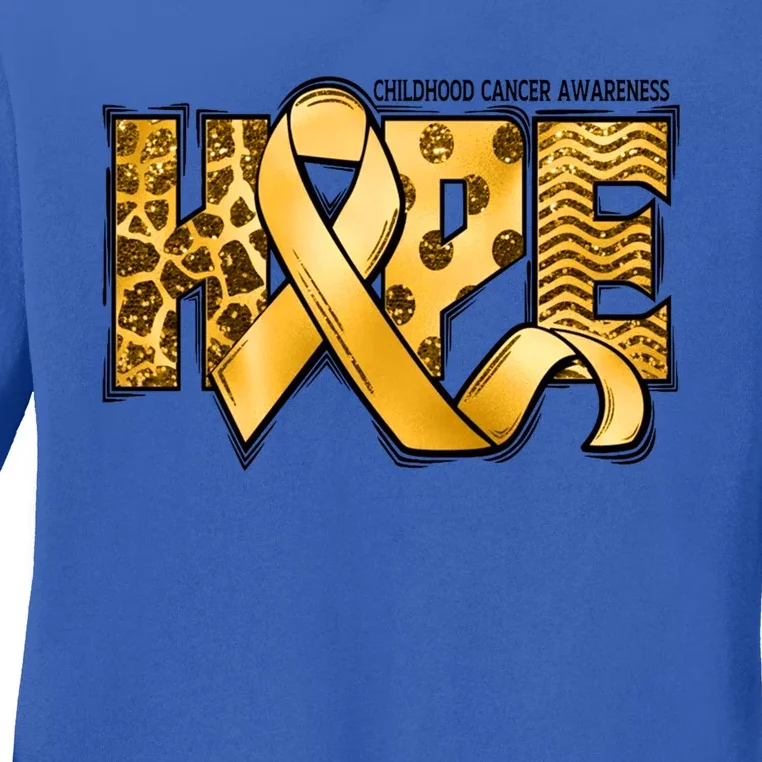 Childhood Cancer Awareness Hope In September We Wear Gold Gift Ladies Long Sleeve Shirt