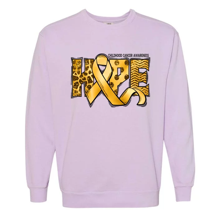 Childhood Cancer Awareness Hope In September We Wear Gold Gift Garment-Dyed Sweatshirt