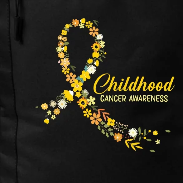 Childhood Cancer Awareness Hippie Flower Gold Ribbon Support Daily Commute Backpack