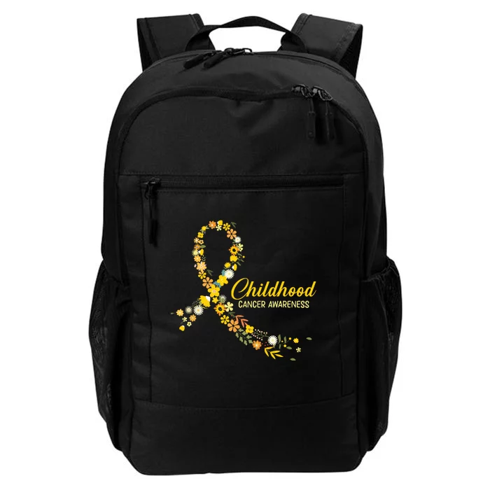 Childhood Cancer Awareness Hippie Flower Gold Ribbon Support Daily Commute Backpack