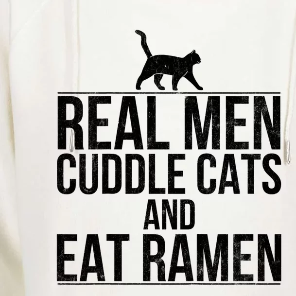 Cuddle Cats And Eat Ramen Womens Funnel Neck Pullover Hood