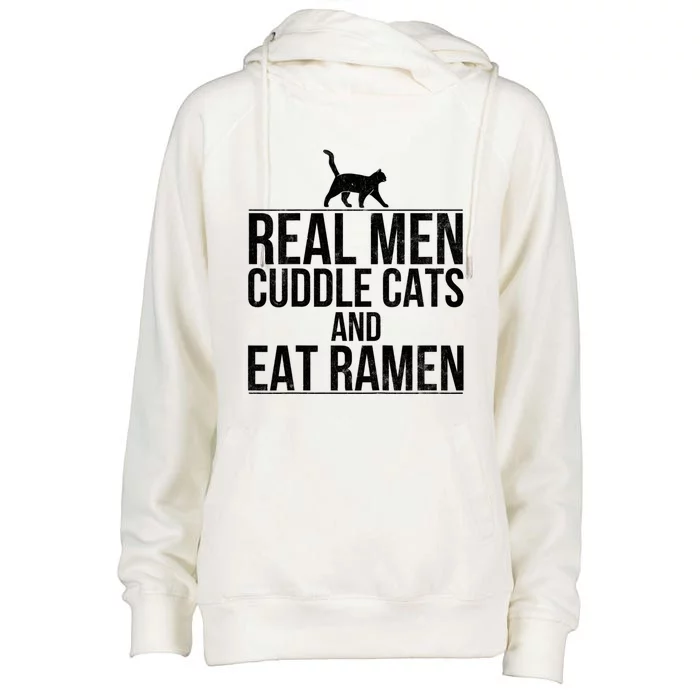 Cuddle Cats And Eat Ramen Womens Funnel Neck Pullover Hood