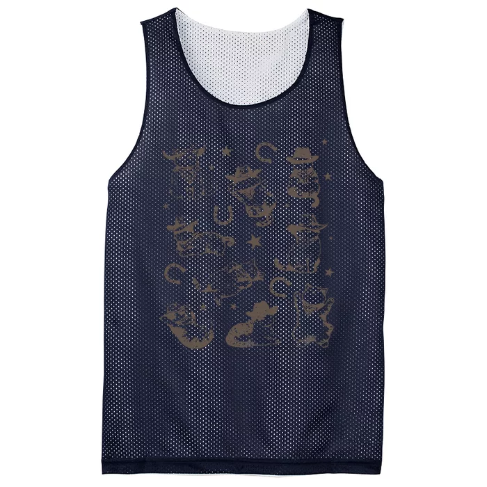 Cowboy Cats And Kittens Western Cowboy Vintage Mesh Reversible Basketball Jersey Tank