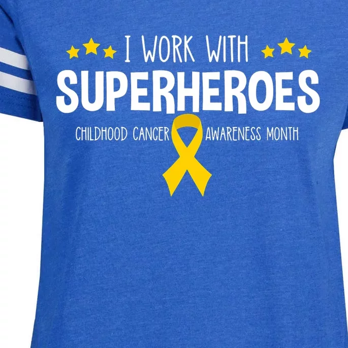 Childhood Cancer Awareness Rn Nurse Pediatric Oncology Enza Ladies Jersey Football T-Shirt