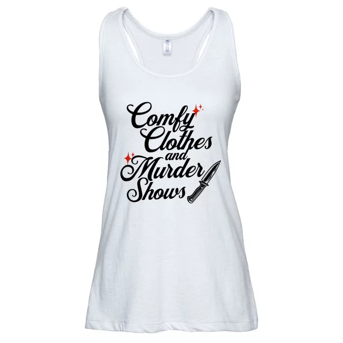 Comfy Clothes And Murder Shows Ladies Essential Flowy Tank