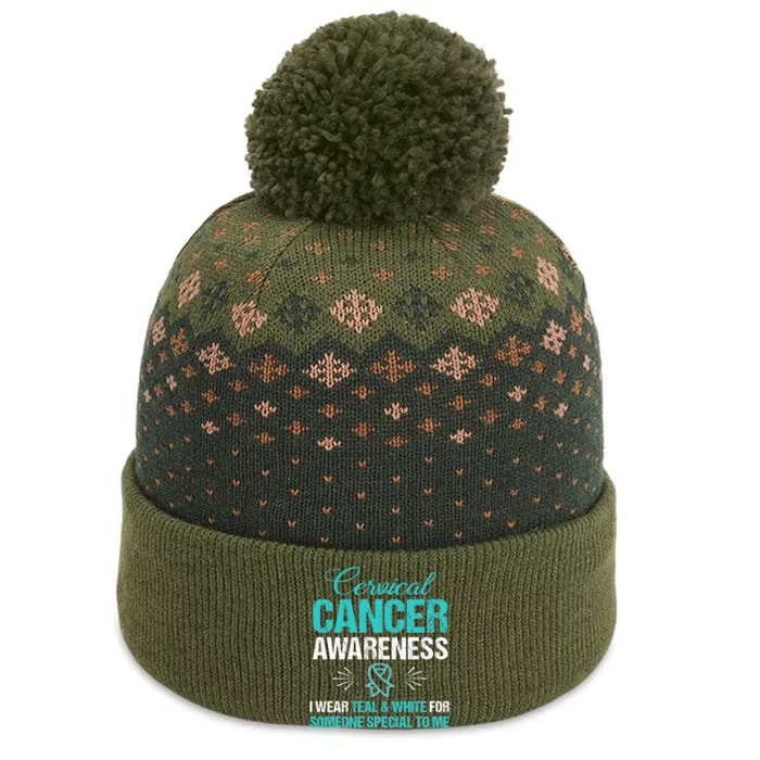 Cervical Cancer Awareness Wear Teal Ribbon Tee The Baniff Cuffed Pom Beanie