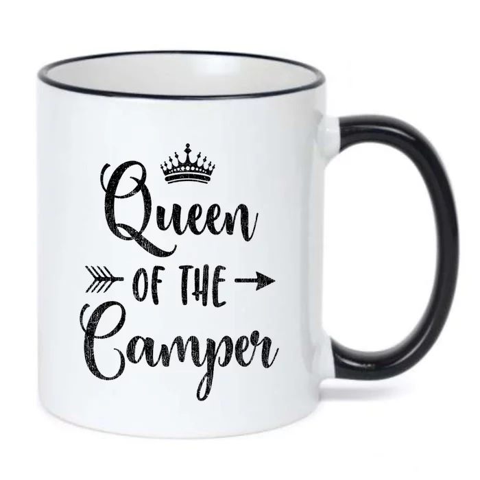 Cute Camping Accessory Rv Queen Of The Camper Funny Gift Black Color Changing Mug