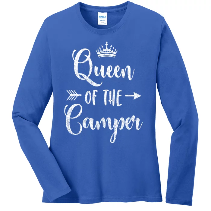 Cute Camping Accessory Rv Queen Of The Camper Funny Gift Ladies Long Sleeve Shirt