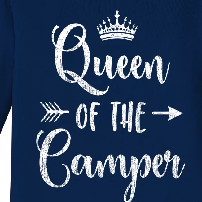 Cute Camping Accessory Rv Queen Of The Camper Funny Gift Baby Long Sleeve Bodysuit