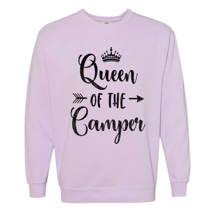 Cute Camping Accessory Rv Queen Of The Camper Funny Gift Garment-Dyed Sweatshirt