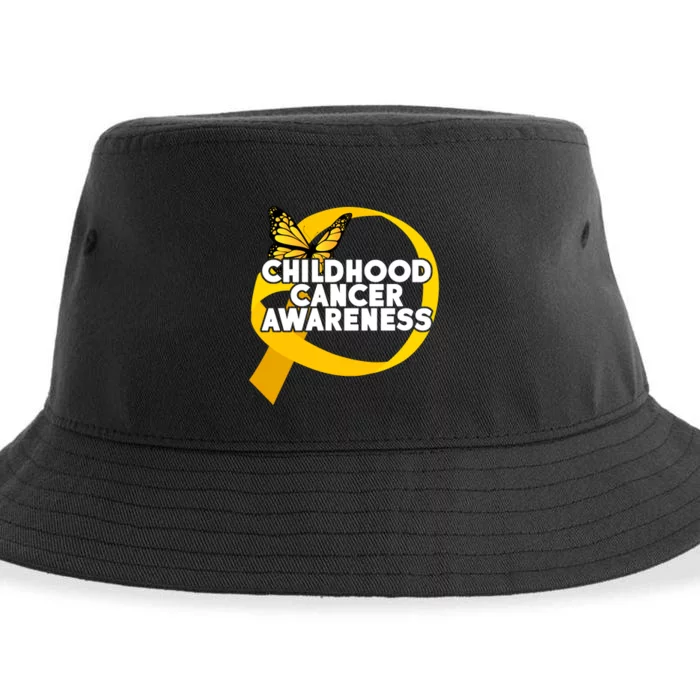 Childhood Cancer Awareness Butterfly Ribbon Sustainable Bucket Hat