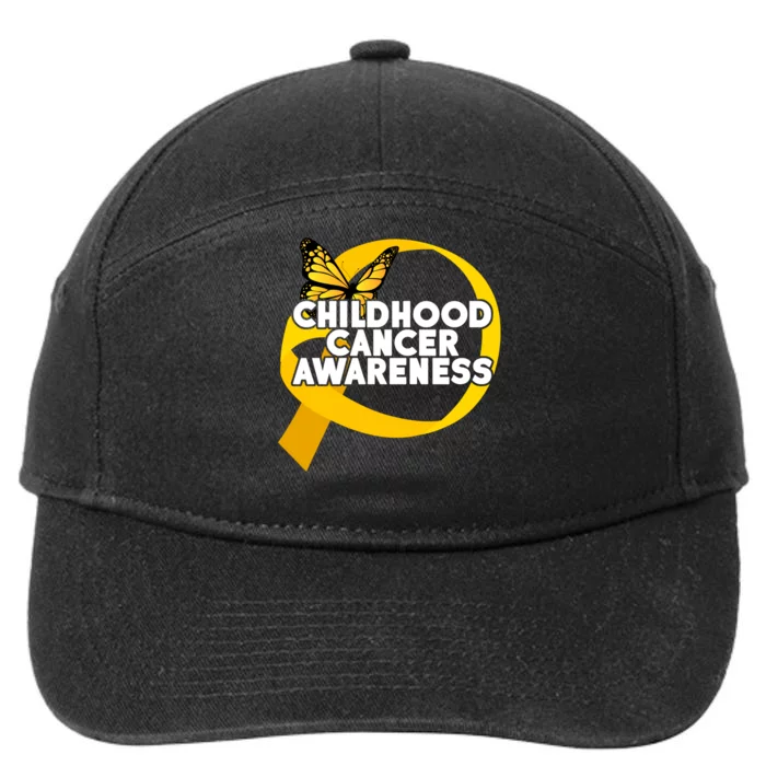 Childhood Cancer Awareness Butterfly Ribbon 7-Panel Snapback Hat