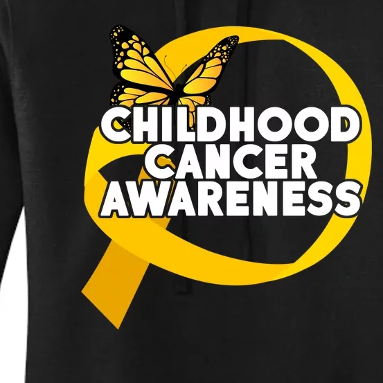 Childhood Cancer Awareness Butterfly Ribbon Women's Pullover Hoodie