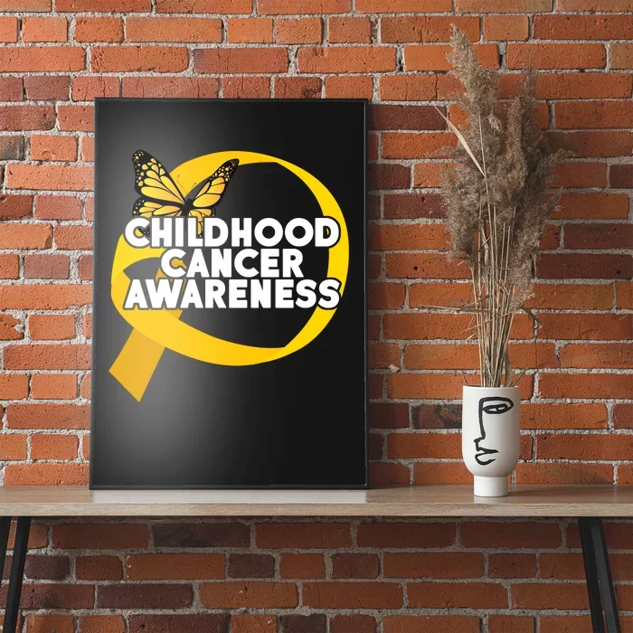 Childhood Cancer Awareness Butterfly Ribbon Poster