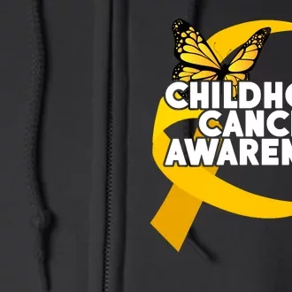 Childhood Cancer Awareness Butterfly Ribbon Full Zip Hoodie