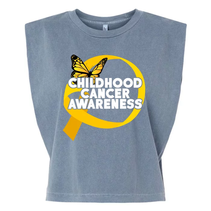 Childhood Cancer Awareness Butterfly Ribbon Garment-Dyed Women's Muscle Tee