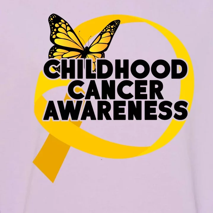 Childhood Cancer Awareness Butterfly Ribbon Garment-Dyed Sweatshirt