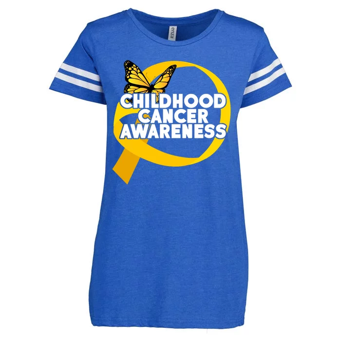 Childhood Cancer Awareness Butterfly Ribbon Enza Ladies Jersey Football T-Shirt