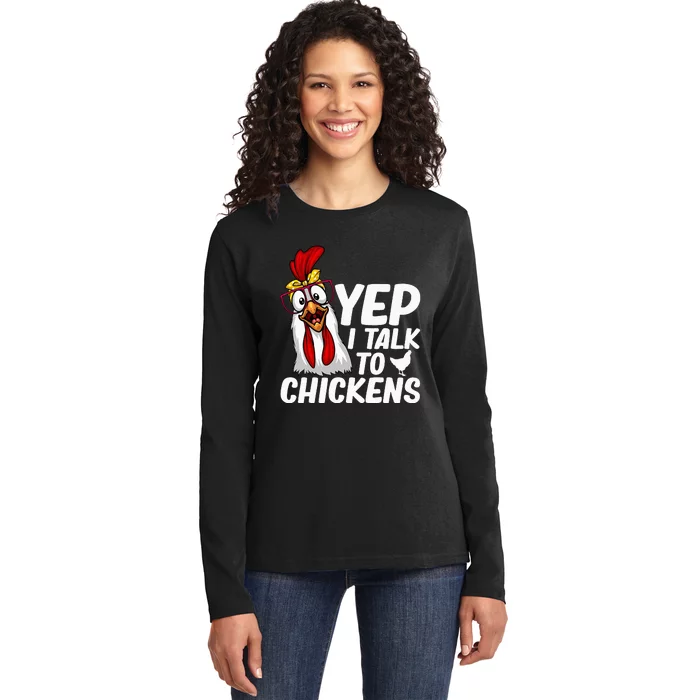 Cute Chicken Art Chicken Farmer Lovers Ladies Long Sleeve Shirt