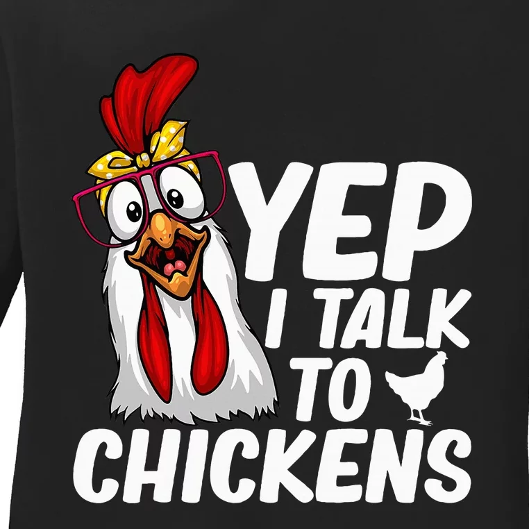 Cute Chicken Art Chicken Farmer Lovers Ladies Long Sleeve Shirt