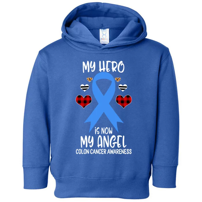 Colon Cancer Awareness Remembrance Hero Is Now My Angel Gift Toddler Hoodie