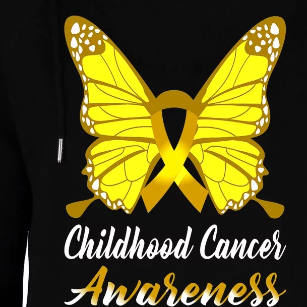 Childhood Cancer Awareness Butterfly Ribbon Support Womens Funnel Neck Pullover Hood