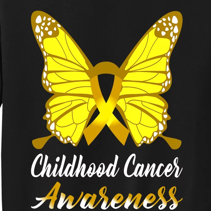 Childhood Cancer Awareness Butterfly Ribbon Support Tall Sweatshirt