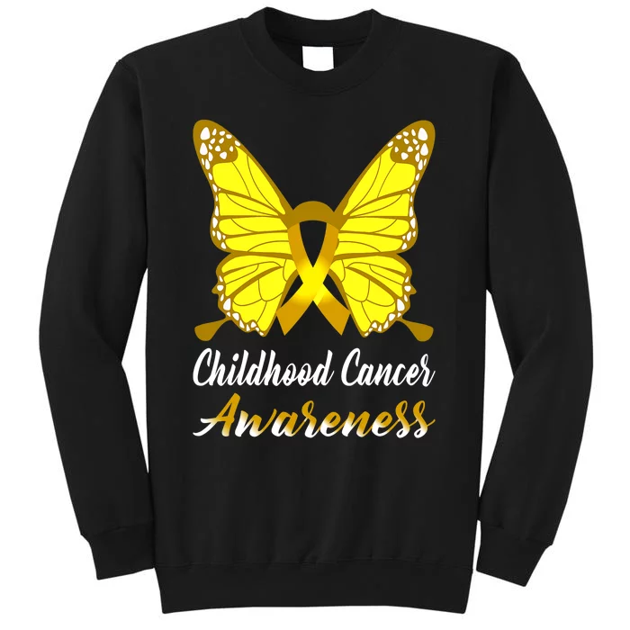 Childhood Cancer Awareness Butterfly Ribbon Support Tall Sweatshirt