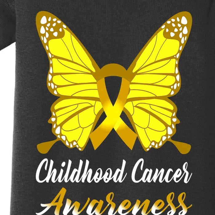 Childhood Cancer Awareness Butterfly Ribbon Support Baby Bodysuit