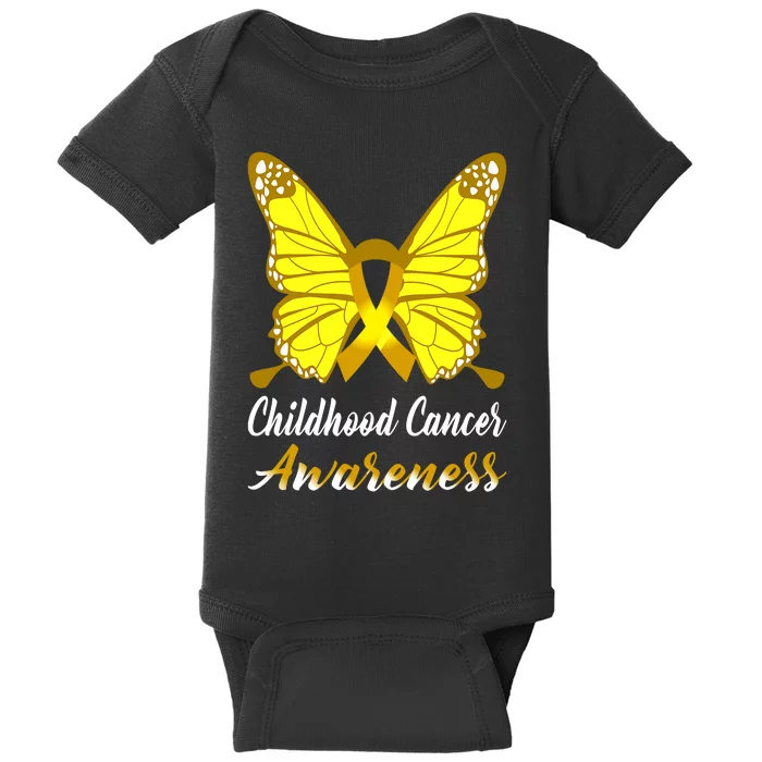 Childhood Cancer Awareness Butterfly Ribbon Support Baby Bodysuit