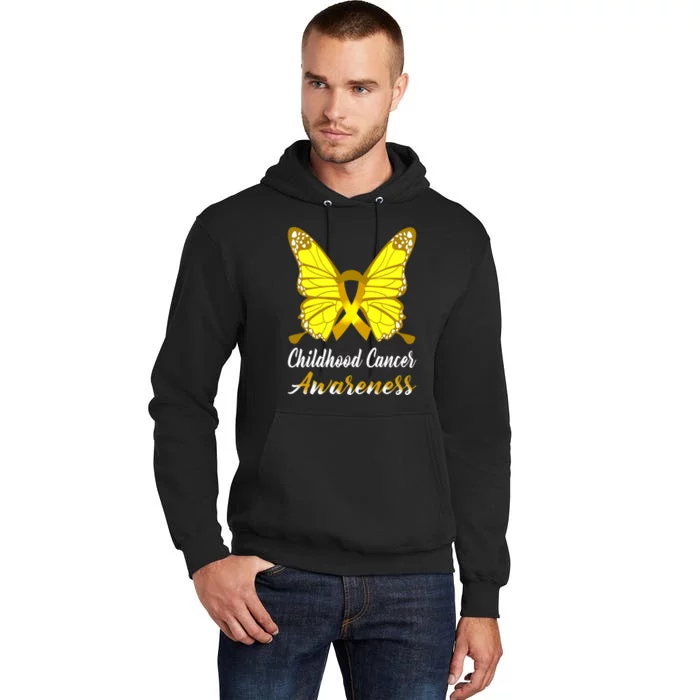 Childhood Cancer Awareness Butterfly Ribbon Support Tall Hoodie