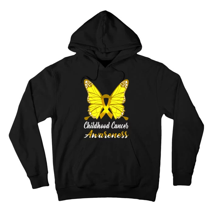 Childhood Cancer Awareness Butterfly Ribbon Support Tall Hoodie