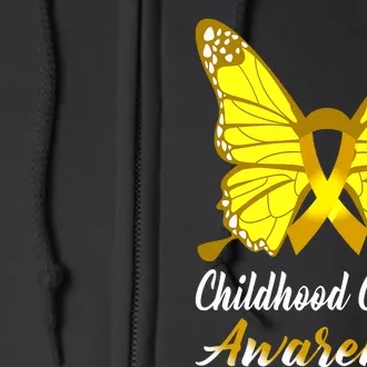 Childhood Cancer Awareness Butterfly Ribbon Support Full Zip Hoodie