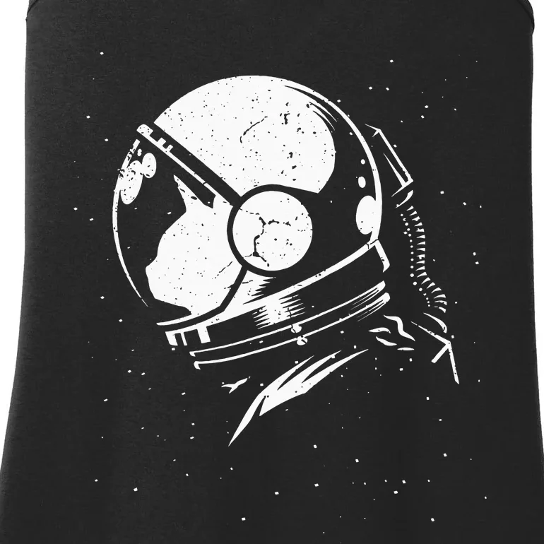 Catstronaut Cute Astronaut Cat Flying in Space Ladies Essential Tank