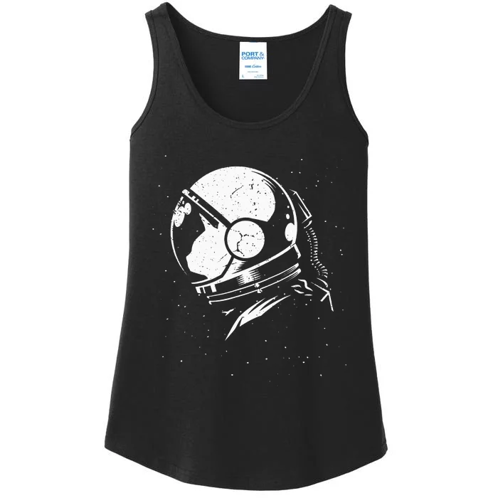 Catstronaut Cute Astronaut Cat Flying in Space Ladies Essential Tank