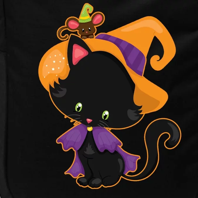 Cute Cat And Mouse Halloween Witch Impact Tech Backpack