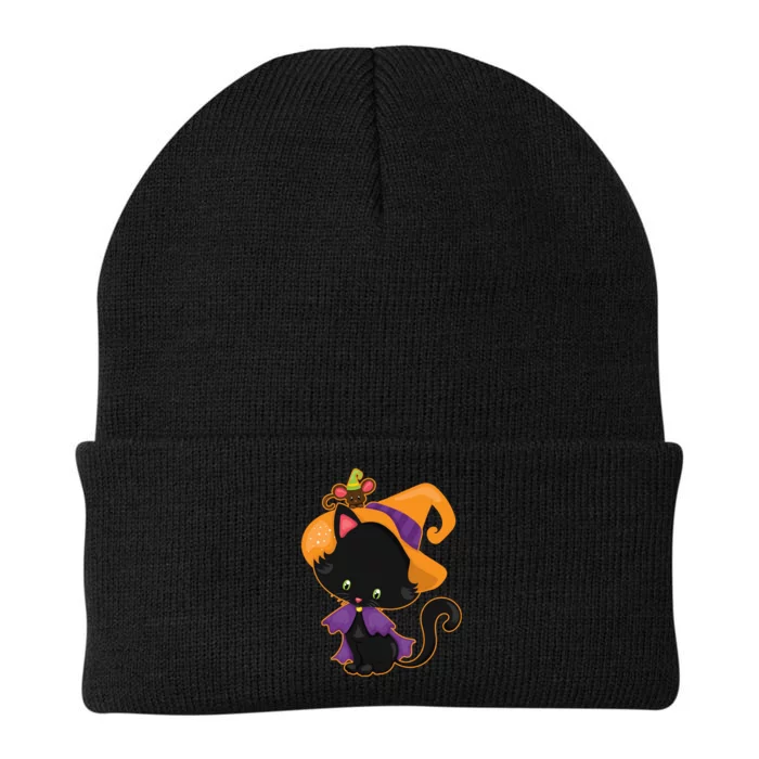 Cute Cat And Mouse Halloween Witch Knit Cap Winter Beanie