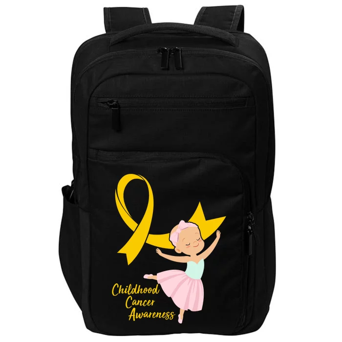 Childhood Cancer Awareness Yellow RIbbon Ballerina Impact Tech Backpack