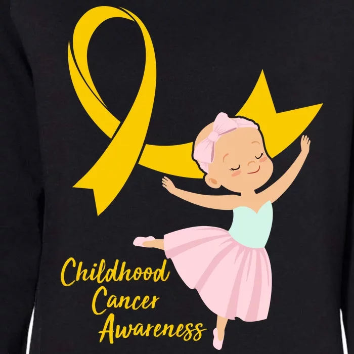 Childhood Cancer Awareness Yellow RIbbon Ballerina Womens California Wash Sweatshirt