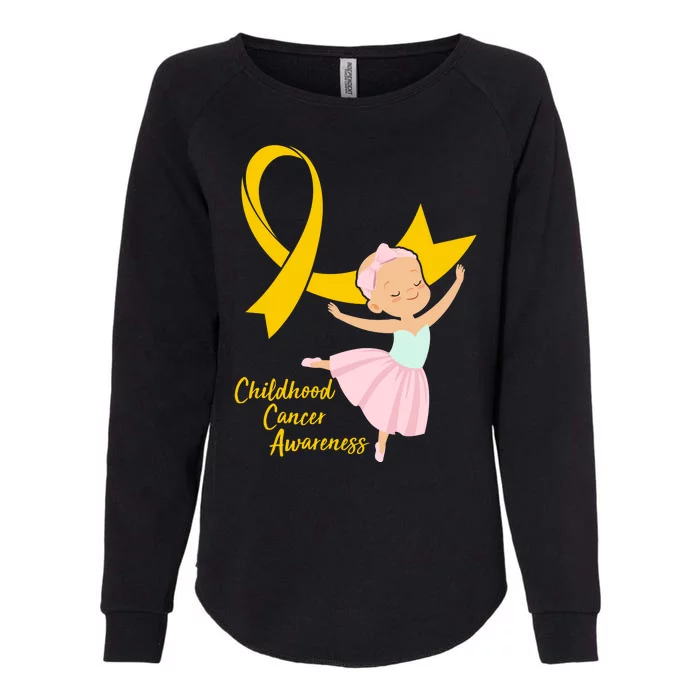 Childhood Cancer Awareness Yellow RIbbon Ballerina Womens California Wash Sweatshirt