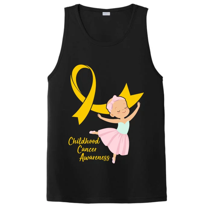 Childhood Cancer Awareness Yellow RIbbon Ballerina Performance Tank