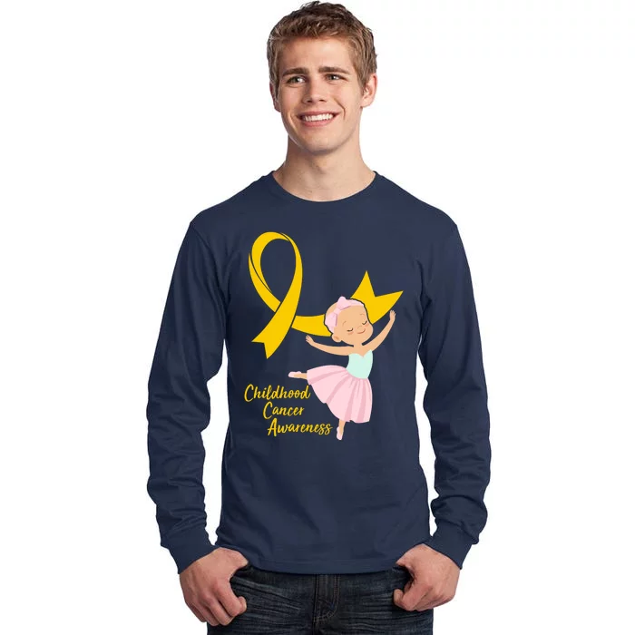 Childhood Cancer Awareness Yellow RIbbon Ballerina Tall Long Sleeve T-Shirt