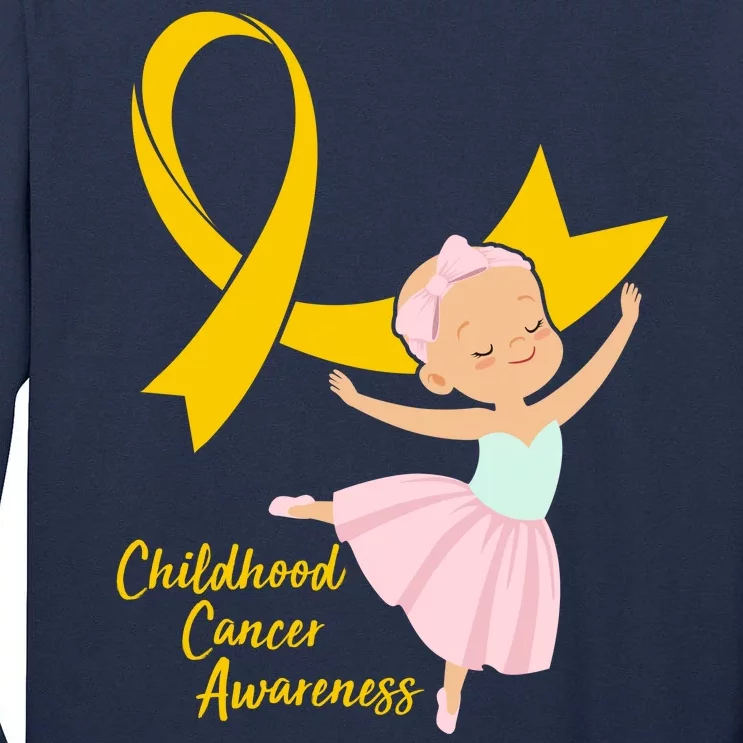 Childhood Cancer Awareness Yellow RIbbon Ballerina Tall Long Sleeve T-Shirt