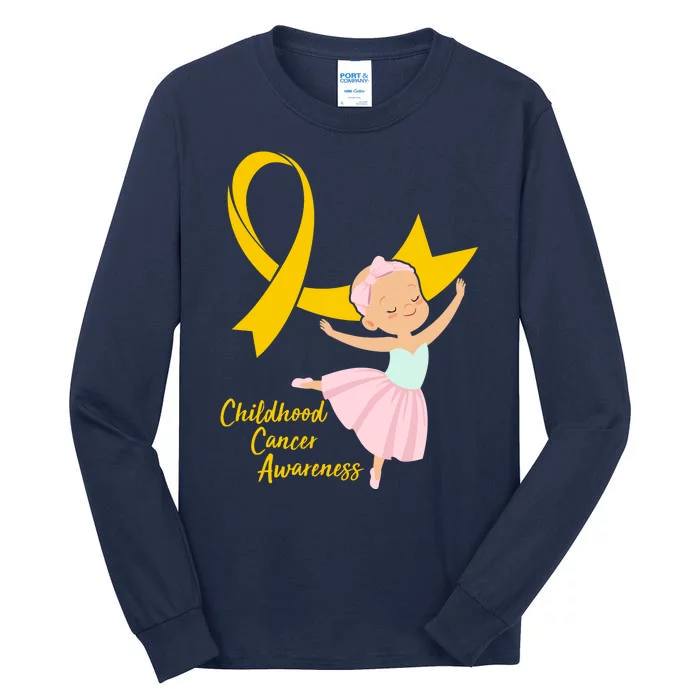 Childhood Cancer Awareness Yellow RIbbon Ballerina Tall Long Sleeve T-Shirt